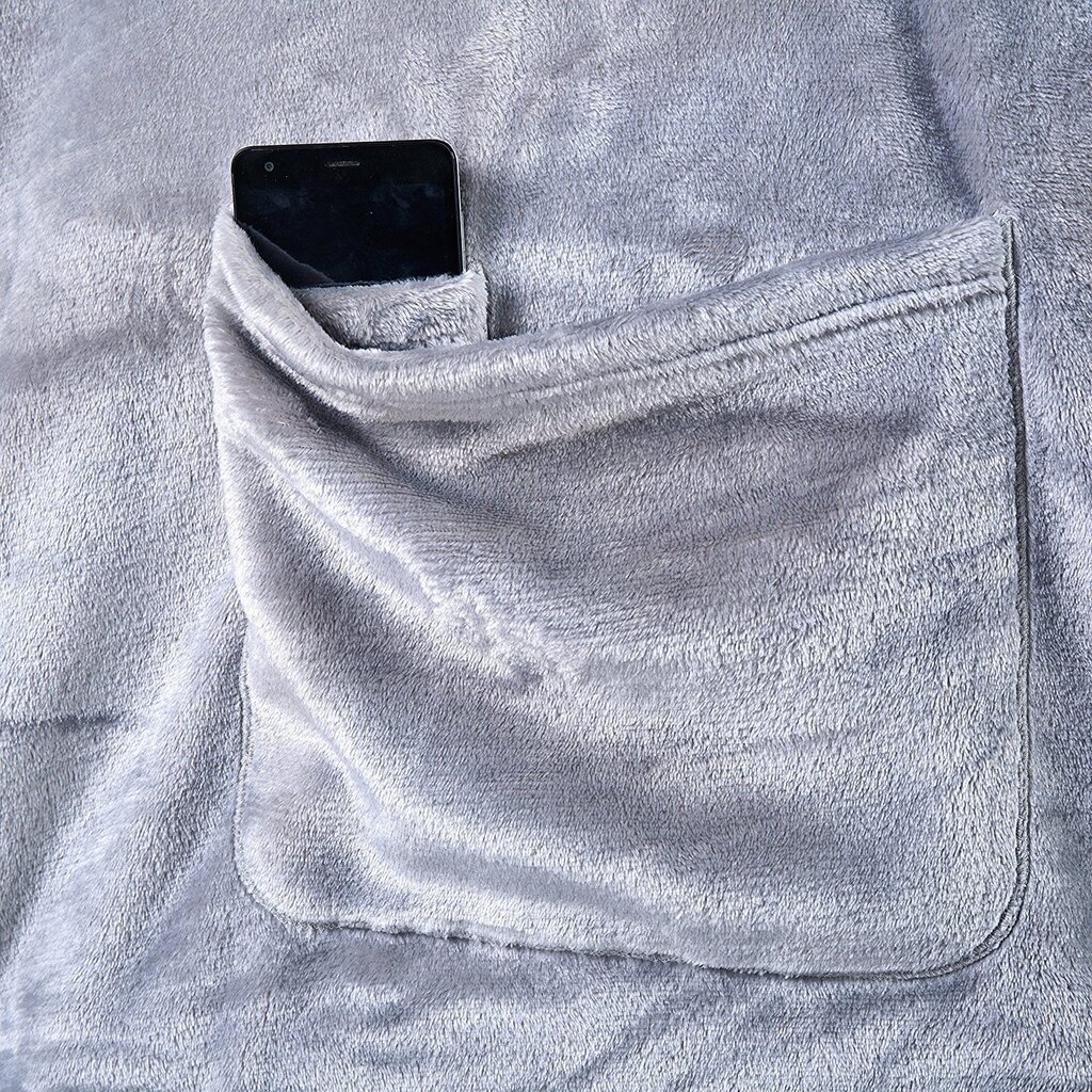 Decoking Lazy Snug -torkkupeitto hihoilla ja taskuilla, harmaa 150x180 hinta ja tiedot | Päiväpeitot ja huovat | hobbyhall.fi