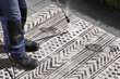 Northrugs Biri -matto, kaksipuoleinen, ulkokäyttöön 80 x 150 cm, musta / kerma hinta ja tiedot | Isot matot | hobbyhall.fi