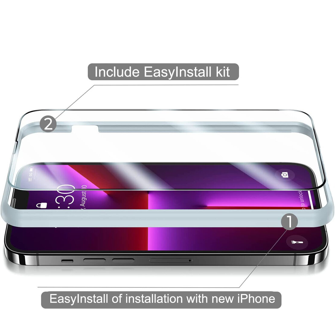 Näytönsuoja EasyInstaLL 5D glass Apple iPhone 13/13 Pro full screen cover puhelimelle hinta ja tiedot | Näytönsuojakalvot ja -lasit | hobbyhall.fi