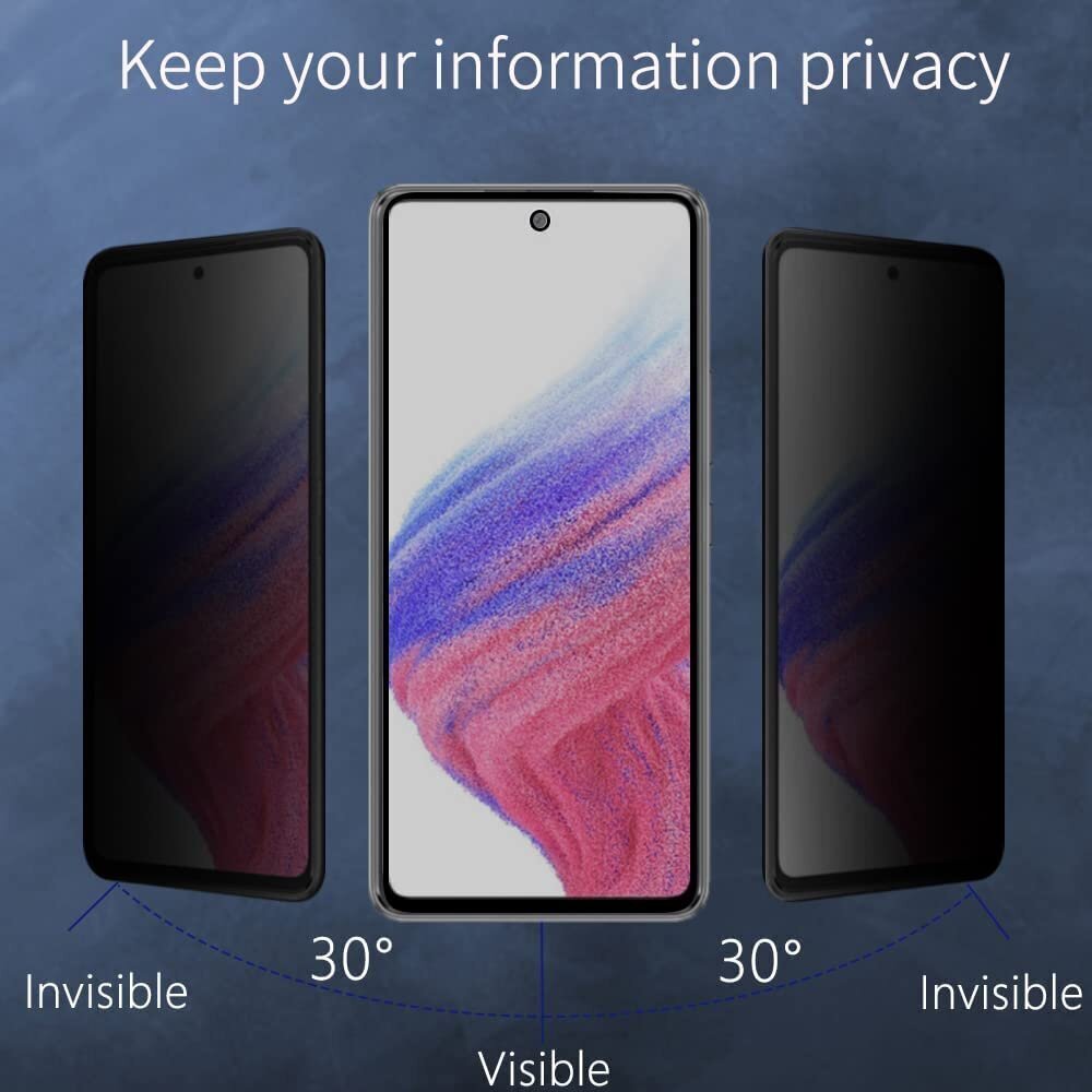 Näytönsuoja Rock'it Privacy(Anti-Spy) 5D Samsung Galaxy A52/A52 4G/A52 5G/A52s puhelimelle hinta ja tiedot | Näytönsuojakalvot ja -lasit | hobbyhall.fi