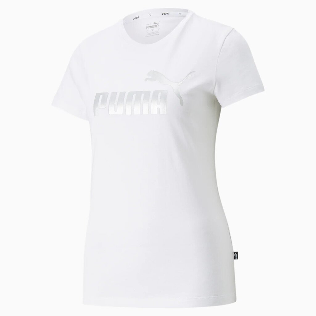 Ess+ metallic logo tee puma naiset white 84830302 hinta ja tiedot | Naisten T-paidat | hobbyhall.fi