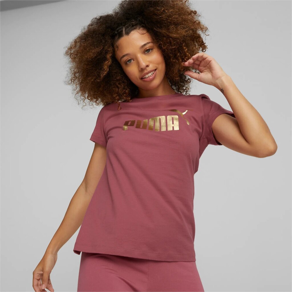 Ess+ metallic logo tee puma naiset vaaleanpunainen 84830345 hinta ja tiedot | Naisten T-paidat | hobbyhall.fi