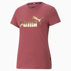 Ess+ metallic logo tee puma naiset vaaleanpunainen 84830345 hinta ja tiedot | Naisten T-paidat | hobbyhall.fi