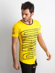 Miesten keltainen painettu t-paita. hinta ja tiedot | Miesten T-paidat | hobbyhall.fi