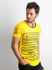 Miesten keltainen painettu t-paita. hinta ja tiedot | Miesten T-paidat | hobbyhall.fi