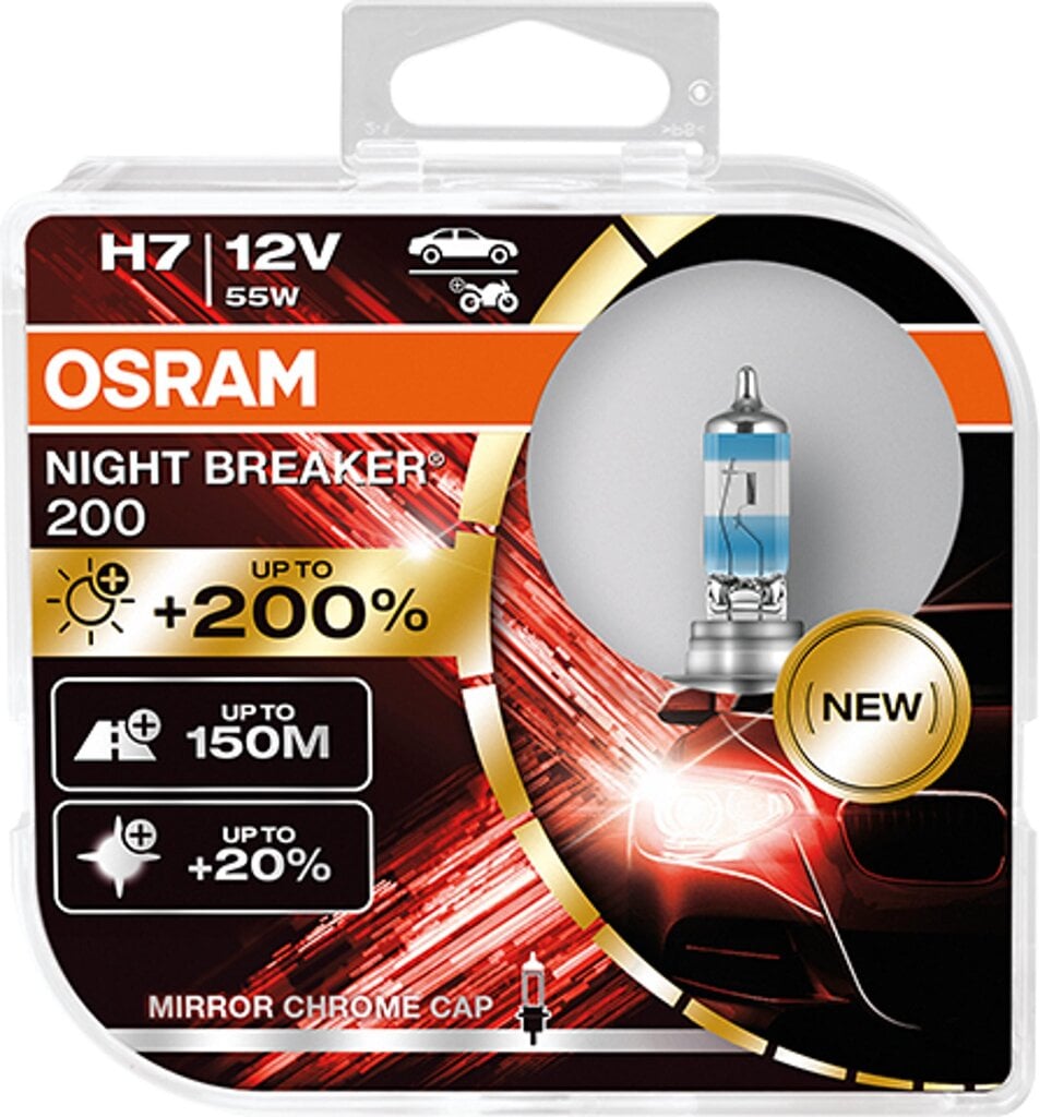 OSRAM NIGHT BREAKER 200 H7 AUTOHALOGEENIpolttimo 2 kpl hinta ja tiedot | Polttimot | hobbyhall.fi