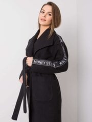 Naisten musta takki vyöllä. hinta ja tiedot | Naisten takit | hobbyhall.fi