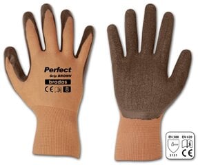 Käsineet PERFECT GRIP BROWN, koko 8, Bradas hinta ja tiedot | Työkäsineet | hobbyhall.fi