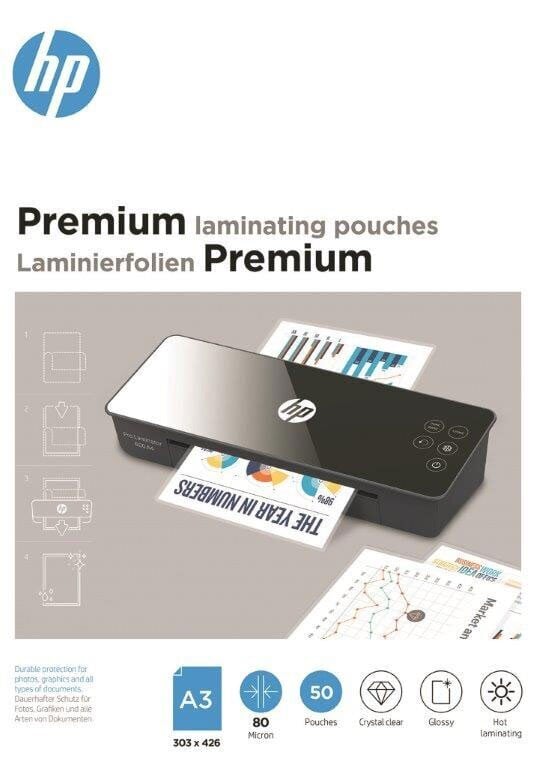 HP Premium -laminointikalvo, A3, 80 mikronia, 50 kpl. hinta ja tiedot | Toimistotarvikkeet | hobbyhall.fi