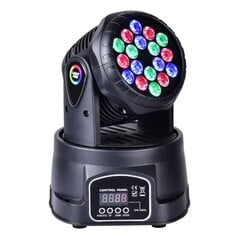 Light4Me Compact Moving Head 18x3W -kohdevalo hinta ja tiedot | Juhlakoristeet | hobbyhall.fi