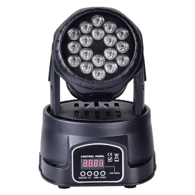 Light4Me Compact Moving Head 18x3W -kohdevalo hinta ja tiedot | Juhlakoristeet | hobbyhall.fi