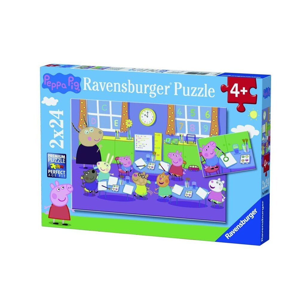 Puzzle 2x24elements Peppa Possu ja koko luokka hinta ja tiedot | Palapelit | hobbyhall.fi