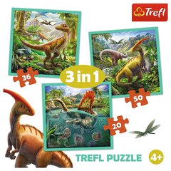 Puzzle 3in1 - Dinosaurusten epätavallinen maailma hinta ja tiedot | Palapelit | hobbyhall.fi