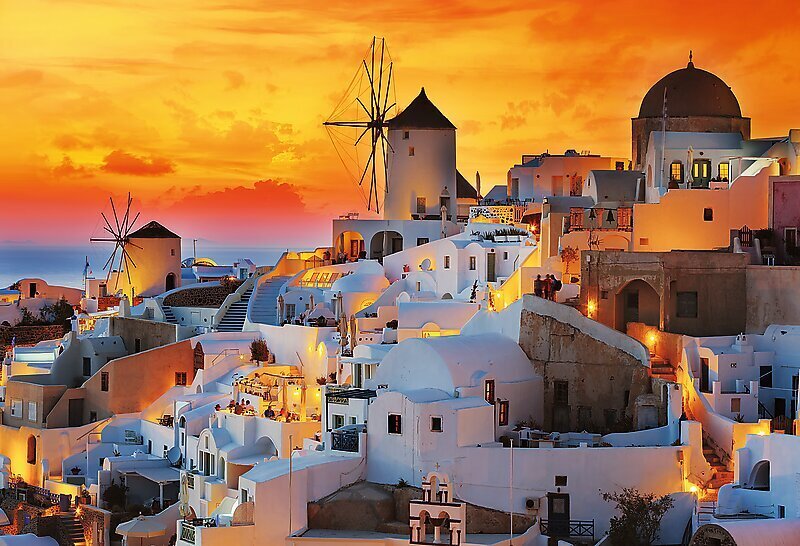 Puzzle 1500 osaa UFT Sunset, Oia Santorini hinta ja tiedot | Palapelit | hobbyhall.fi