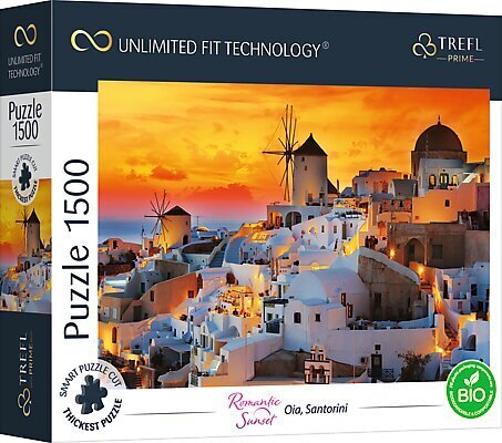 Puzzle 1500 osaa UFT Sunset, Oia Santorini hinta ja tiedot | Palapelit | hobbyhall.fi