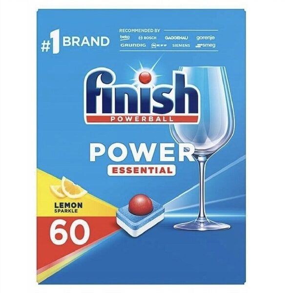 Tiskiainetabletit Finish Powerball Essential Lemon, 60 kpl.