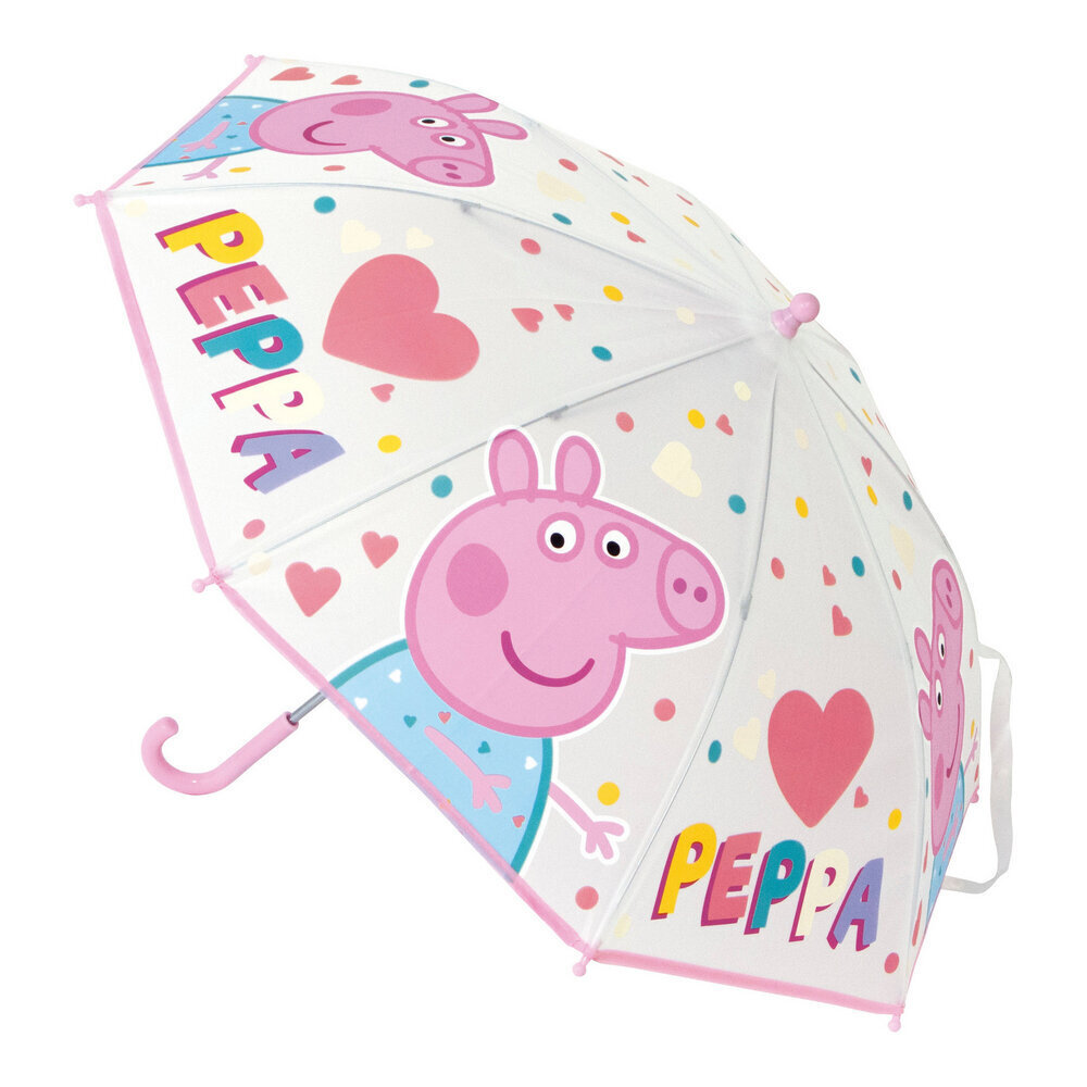 Peppa Pig (Pipsa Possu) vaaleanpunaisen värinen sateenvarjo (Ø 80 cm) hinta ja tiedot | Lasten asusteet | hobbyhall.fi