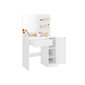 Pukupöytä, jossa on hyllyt ja laatikko, valkoinen hinta ja tiedot | Peilipöydät | hobbyhall.fi