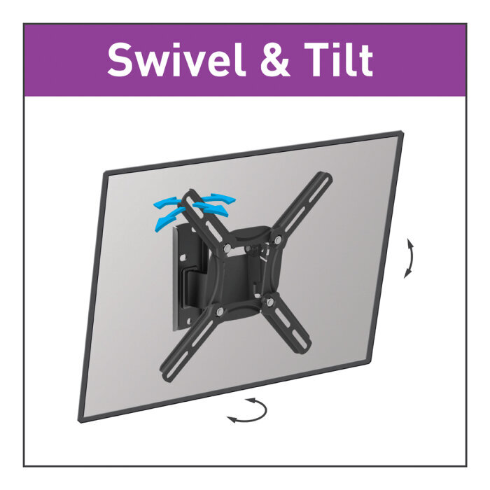 Barkan AL220, 13"-43", 30 kg, 200x200 mm hinta ja tiedot | TV-seinätelineet | hobbyhall.fi