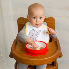 Baboo silikonilautanen liukumattomalla pohjalla, oranssi, 6 kk+ hinta ja tiedot | Vauvan ja lasten astiat | hobbyhall.fi