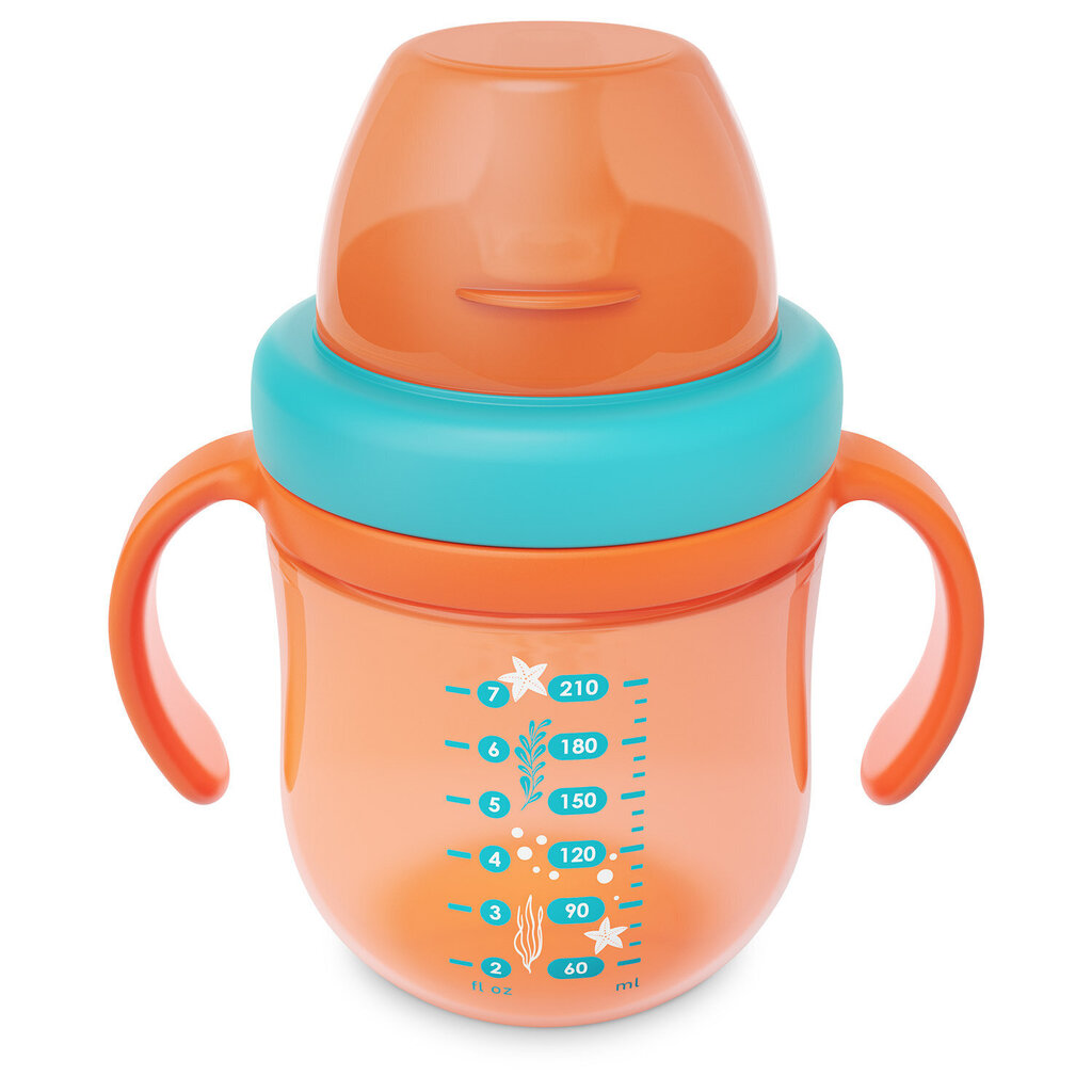 Baboo muki silikoninokalla, 200 ml, merenelävät, oranssi, 6 kk+ hinta ja tiedot | Tuttipullot ja tarvikkeet | hobbyhall.fi