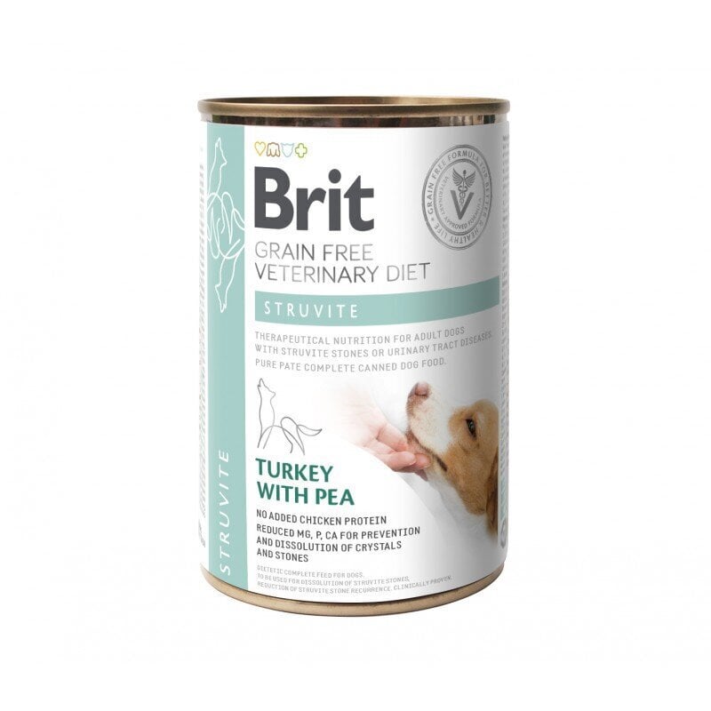 Brit GF Veterinary Diets aikuisille koirille kalkkunan ja herneen kanssa Struvit, 0,4 kg hinta ja tiedot | Koiran märkäruoka | hobbyhall.fi