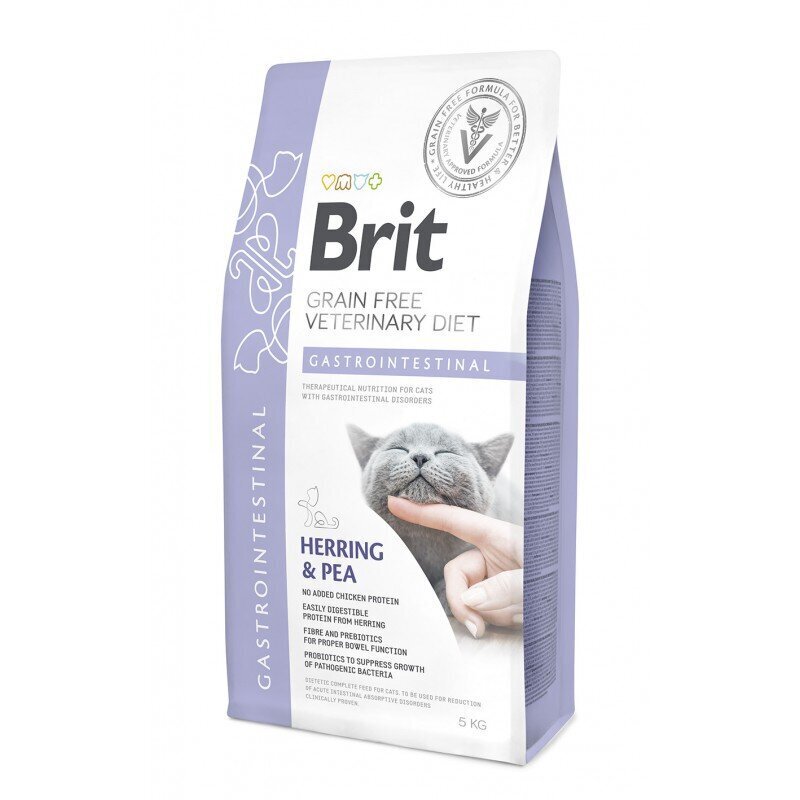 Brit GF Veterinary Diets aikuisille kissoille silakan ja herneen kanssa Ruoansulatuskanava, 5 kg hinta ja tiedot | Kissan kuivaruoka | hobbyhall.fi