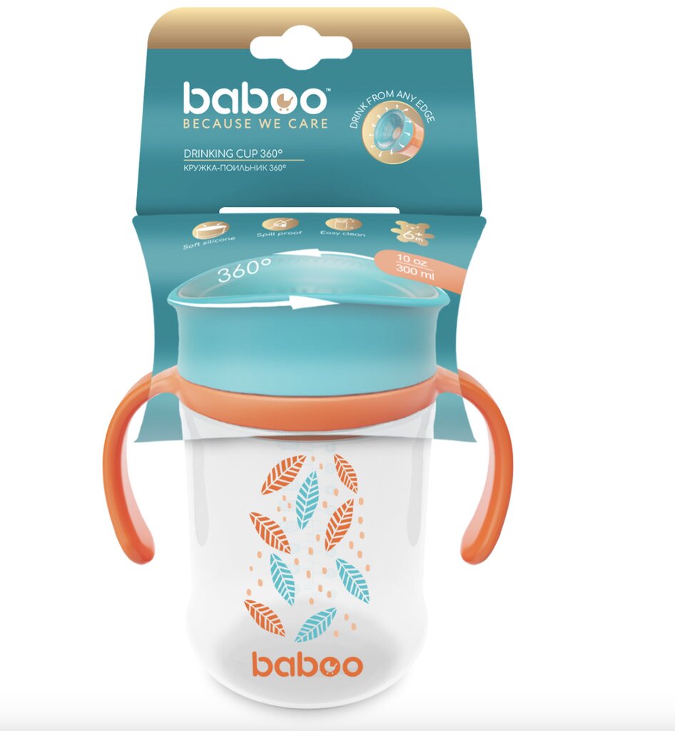 Pullo Baboo 360° Peachy Keen, 6 kk+, 300 ml hinta ja tiedot | Tuttipullot ja tarvikkeet | hobbyhall.fi