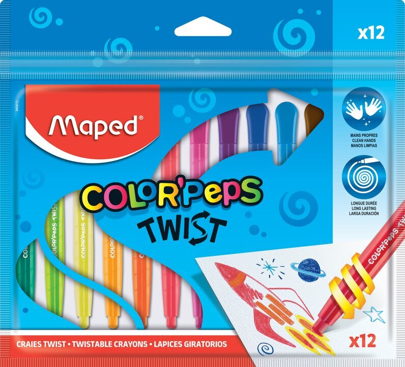 Maped Color Peps värikynät, 12 väriä hinta ja tiedot | Taide- ja askartelutarvikkeet | hobbyhall.fi