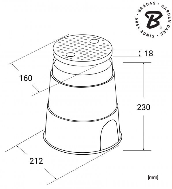 Pieni venttiililaatikko, halkaisija 21cm hinta ja tiedot | Puutarhatyökalujen tarvikkeet | hobbyhall.fi