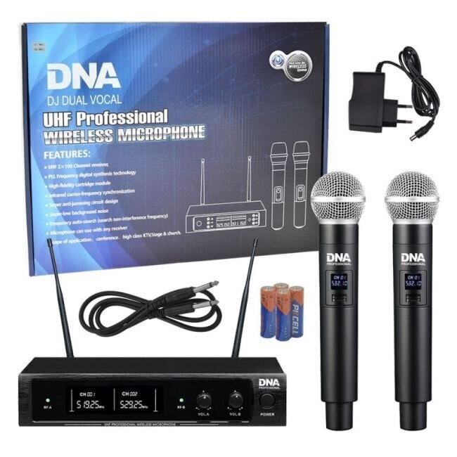 DNA DJ DUAL VOCAL langattomat laulumikrofonit hinta ja tiedot | Mikrofonit | hobbyhall.fi