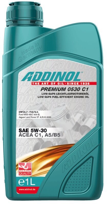 Moottoriöljy Addinol Premium 0530 C1 5w30 - 1L hinta ja tiedot | Moottoriöljyt | hobbyhall.fi