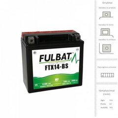 Akku FULBAT YTX14-BS (FTX14-BS), 12 Ah 200 A EN 12V hinta ja tiedot | Moottoripyörien akut | hobbyhall.fi
