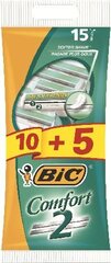 Bic Comfort kertakäyttöiset partaterät, 10 +5 kpl. hinta ja tiedot | Parranajo ja karvanpoisto | hobbyhall.fi