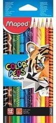 Värikynät Maped Color Peps Animal, 12 väriä hinta ja tiedot | Maped Koulutarvikkeet | hobbyhall.fi