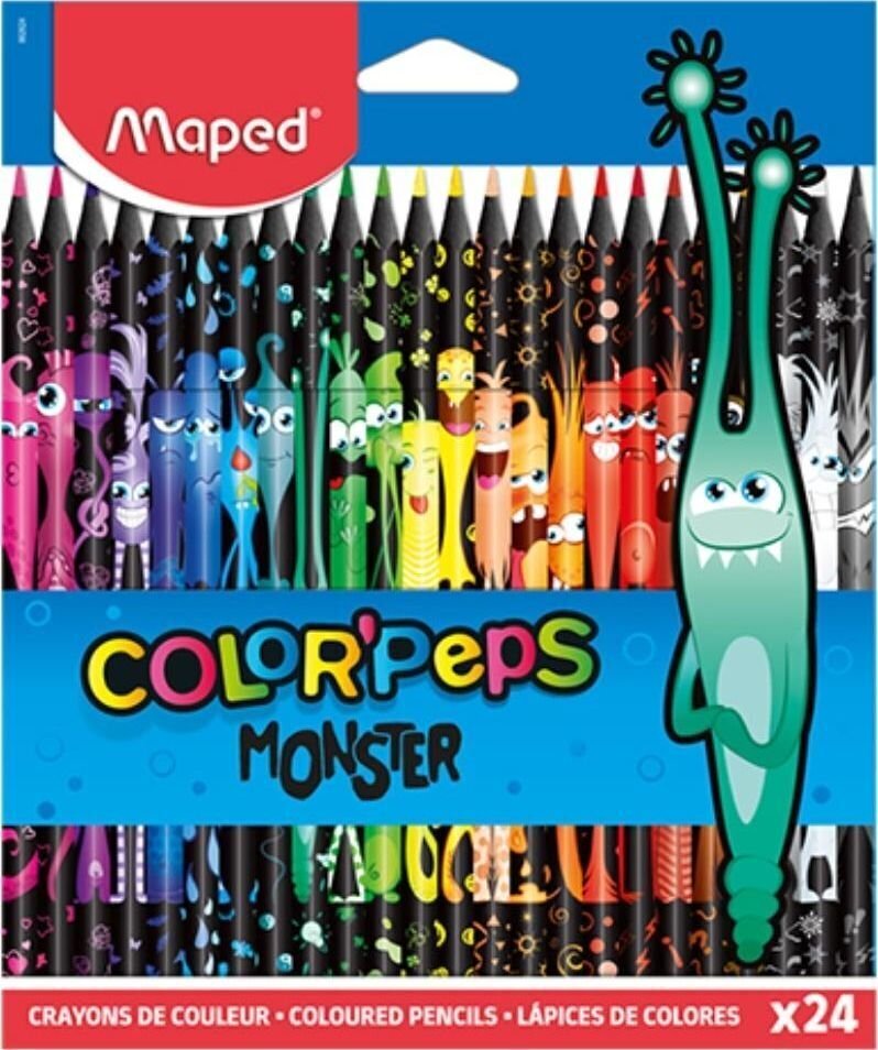 Värikynät Maped Color'Peps Monster, 369003, 24 väriä hinta ja tiedot | Taide- ja askartelutarvikkeet | hobbyhall.fi