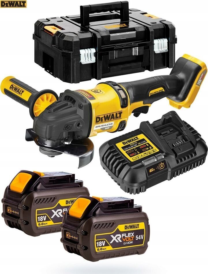 Akkukulmahiomakone 54V 2 x 6 Ah DEWALT DCG418T2-QW hinta ja tiedot | Hiomakoneet | hobbyhall.fi