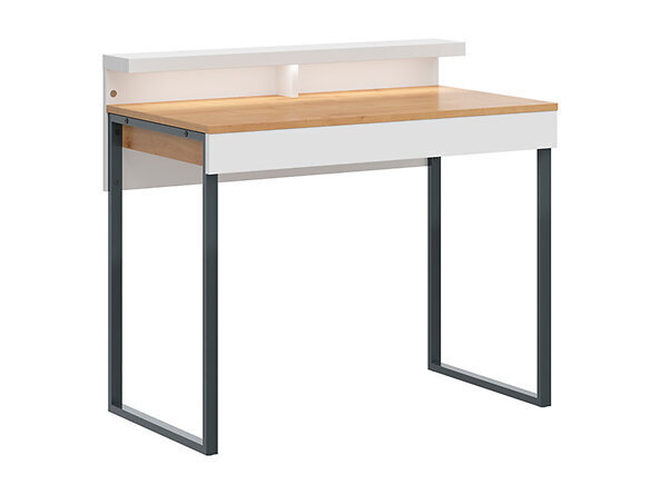 Työpöytä Darin, valkoinen/ruskea hinta ja tiedot | Tietokonepöydät ja työpöydät | hobbyhall.fi