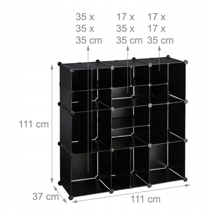 Loft Wurfel XL 9/20, 111 cm x 111 cm x 37 cm, Moduulihylly hinta ja tiedot | Säilytyslaatikot ja -korit | hobbyhall.fi