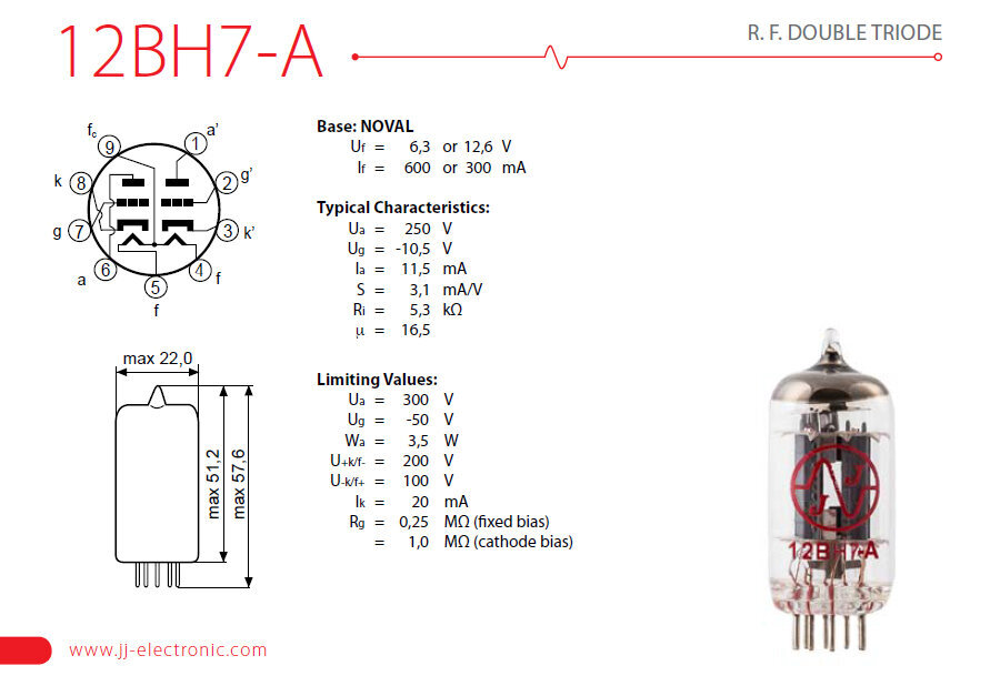 JJ Electronic 12BH7/ECC99 radiovalaisin hinta ja tiedot | Soittimien lisätarvikkeet | hobbyhall.fi