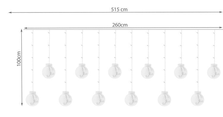 108 LED Jouluvalosarja - kylmän valkoisen värinen 31V KŚ11347 hinta ja tiedot | Jouluvalot | hobbyhall.fi