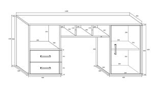 Kirjoituspöytä Hanger, valkoinen hinta ja tiedot | Tietokonepöydät ja työpöydät | hobbyhall.fi