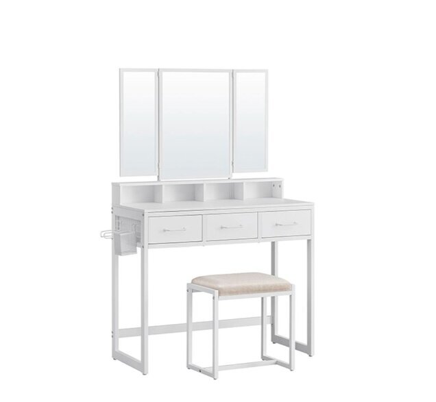 Pukeutumispöytä, jossa 3-osainen taittuva peili hinta ja tiedot | Peilipöydät | hobbyhall.fi