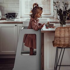 MeowBaby® Scandi Baby -keittiöapulainen, harmaa hinta ja tiedot | MeowBaby Lastenhuoneen kalusteet | hobbyhall.fi