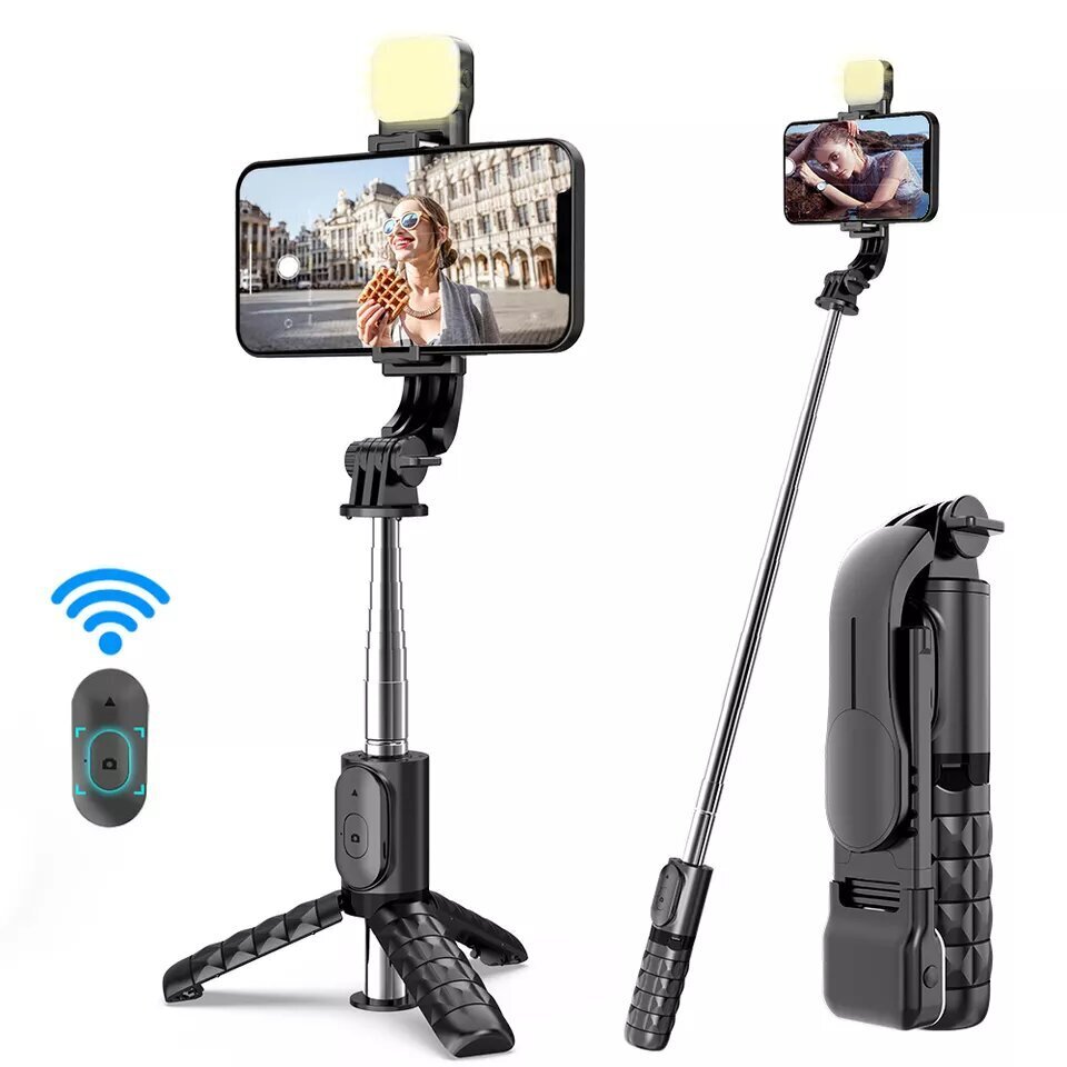 Selfie-tikku LED-valolla, jalustalla ja bluetooth-toiminnolla LIVMAN Q11s (selfie stick) hinta ja tiedot | Selfie-tikut ja -telineet | hobbyhall.fi