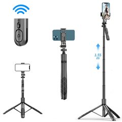 2 in 1 Selfie Stick ja 1,55 metrin kolmijalka Bluetooth-kaukosäätimellä ja 360° pyörivällä kahvalla Cyke L16 (selfie stick) hinta ja tiedot | Selfie-tikut ja -telineet | hobbyhall.fi
