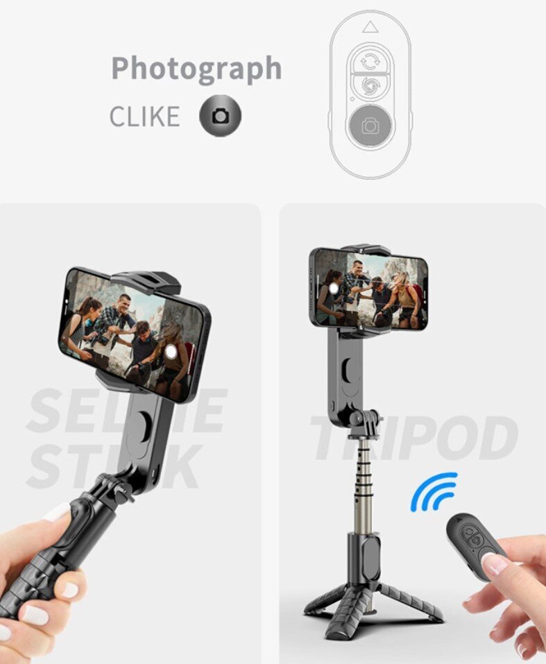 Selfie-tikku Gimbal-stabilisaattorilla Cyke Q09 jalustalla, valolla ja sovelluksella (Selfie stick) hinta ja tiedot | Selfie-tikut ja -telineet | hobbyhall.fi