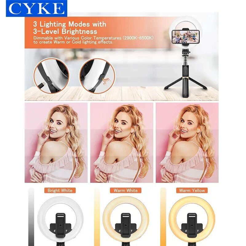 Selfie-tikku jalustalla ja rengasvalolla, Q07 (selfie stick) hinta ja tiedot | Selfie-tikut ja -telineet | hobbyhall.fi