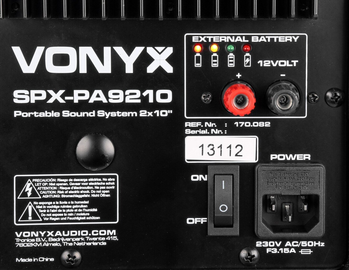 Vonyx SPX-PA9210 kannettava äänijärjestelmä ABS 2x10" hinta ja tiedot | Kaiuttimet | hobbyhall.fi