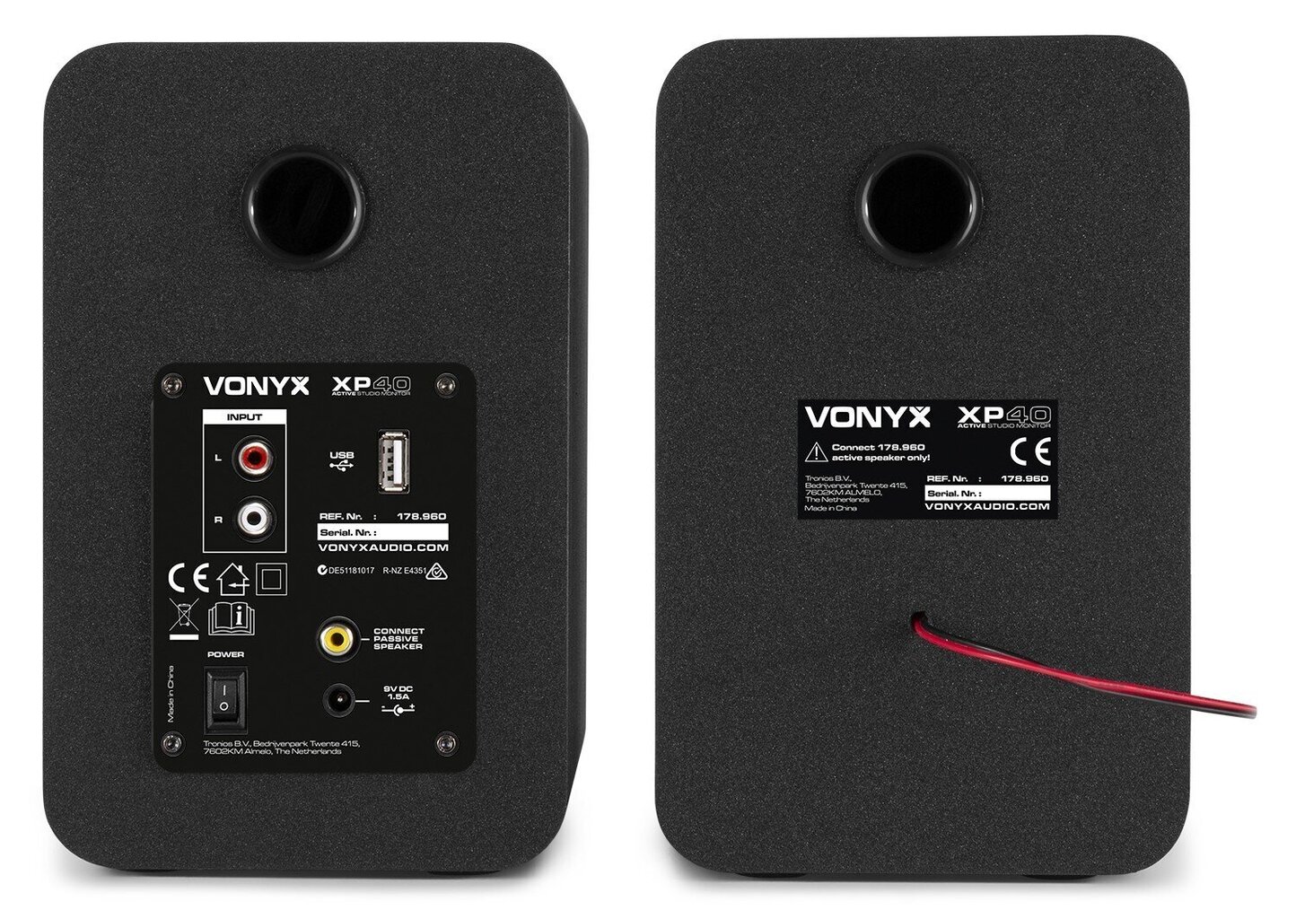 Vonyx XP40 Active Studio -näytöt (pari) 4" USB BT hinta ja tiedot | Kaiuttimet | hobbyhall.fi